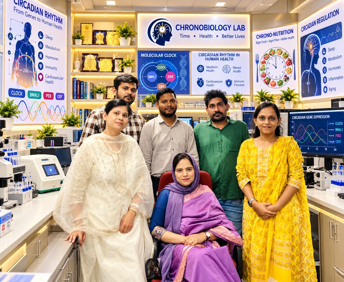 Chronobiology Lab team with Prof. (Dr.) Ghizal Fatima